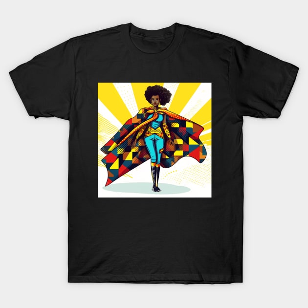 African Queen, Afro Superhero, Female Warrior, Black History T-Shirt by dukito